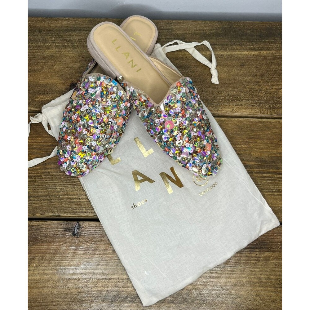 New In Bag LLani Confetti Slides Size 40